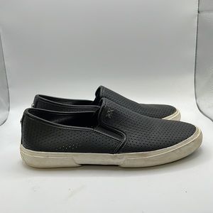 Michael Michael Kors Slip On Shoes Sneakers Black Leather Perforated Womens 6 M